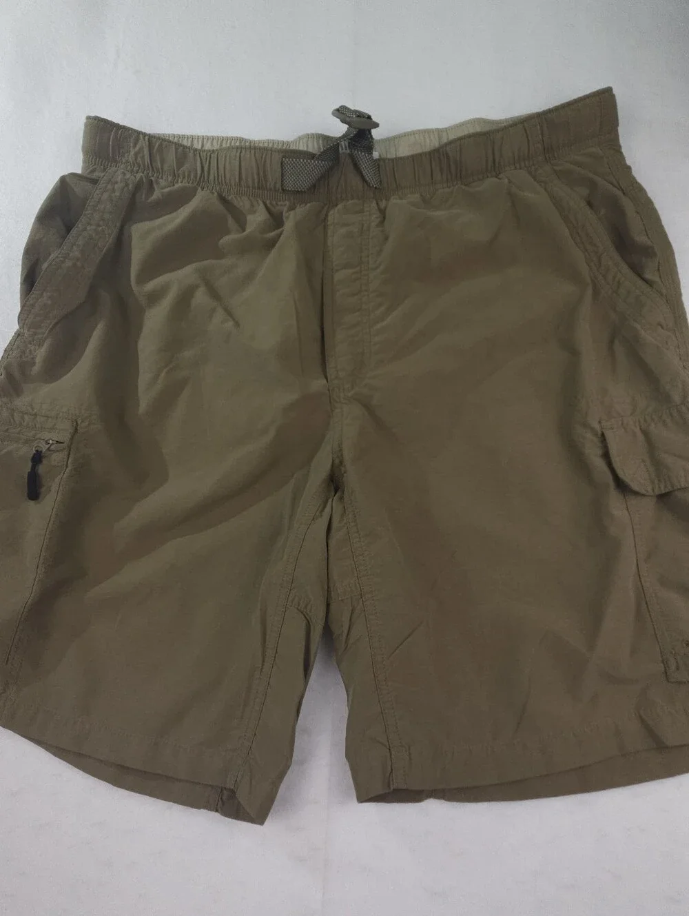 Columbia Sportswear Men's Khaki Mesh Lined Hybrid Cargo Swim/Hiking Shorts Sz L